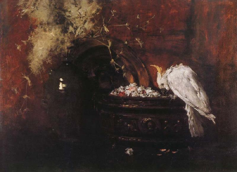 William Merritt Chase Still life and parrot